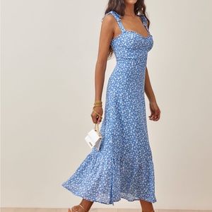 Reformation Blue Floral Dress